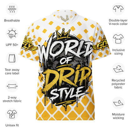 GoFly World Of Drip Style Recycled unisex sports jersey