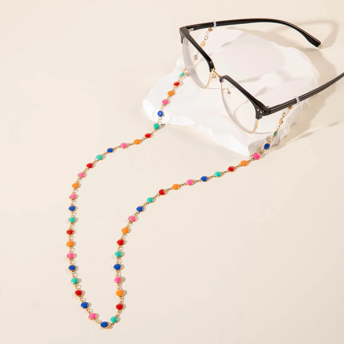 Tocona Fashion Candy Color Eyeglasses Chain geometry Metal Glasses Lanyards Women Glasses Chains Jewelry Holiday Gifts 27859