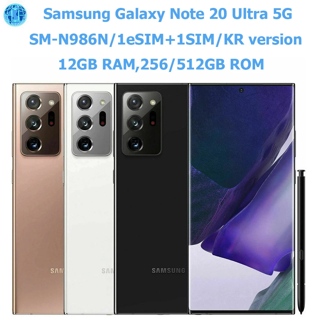 Samsung Galaxy Note 20 Ultra 5G Smart Android Phone 6.9-inch 12GB Samsung Smartphone NFC 108MP Korean Version Original unlocking