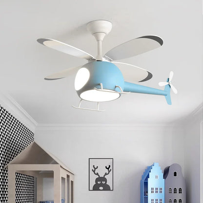 Modern Creative Cartoon Plane Fan Light Simple Decor LED Ceiling Lamp for Children&