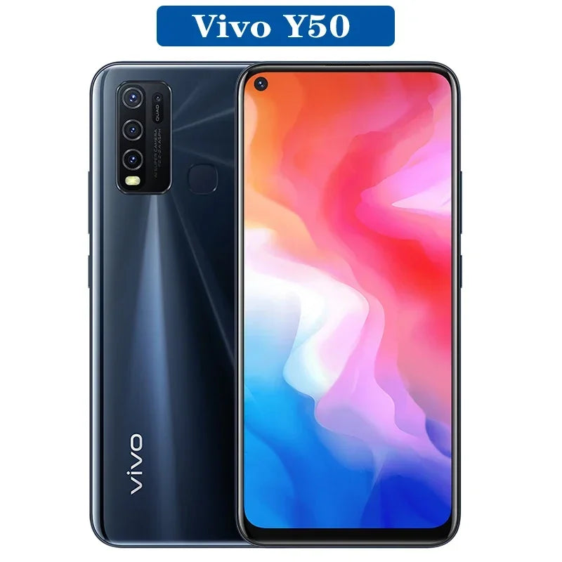 VIVO Y50 4G Smartphone Global Firmware Snapdragon 665 Octa Core 6.53" 5000mAh 8GB 128GB 16.0MP Cameras Y 5 Used Phone