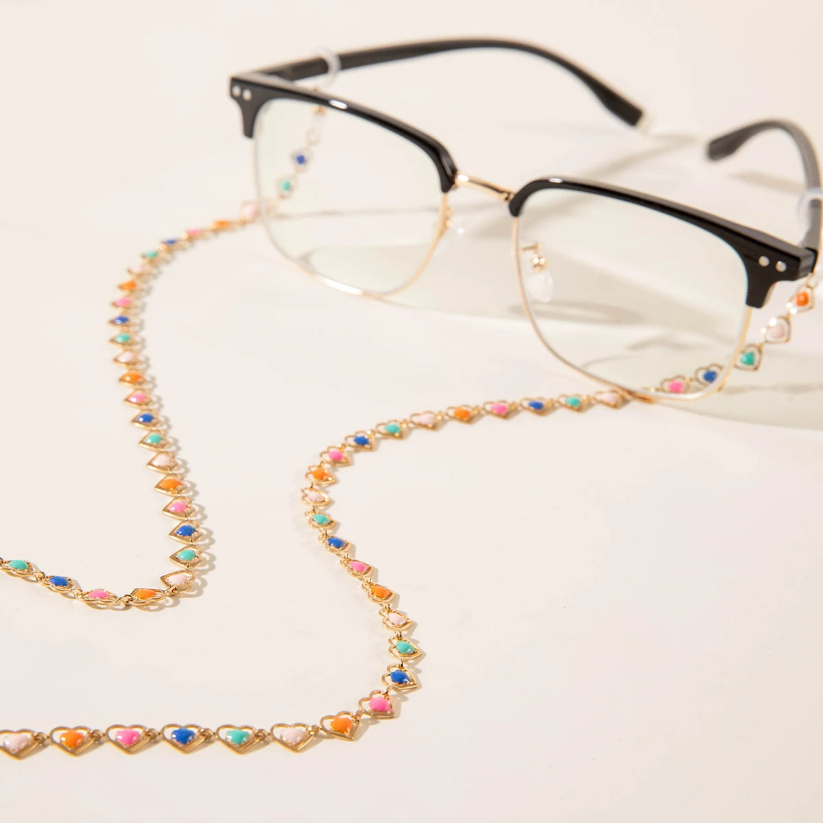 Tocona Fashion Candy Color Eyeglasses Chain geometry Metal Glasses Lanyards Women Glasses Chains Jewelry Holiday Gifts 27859