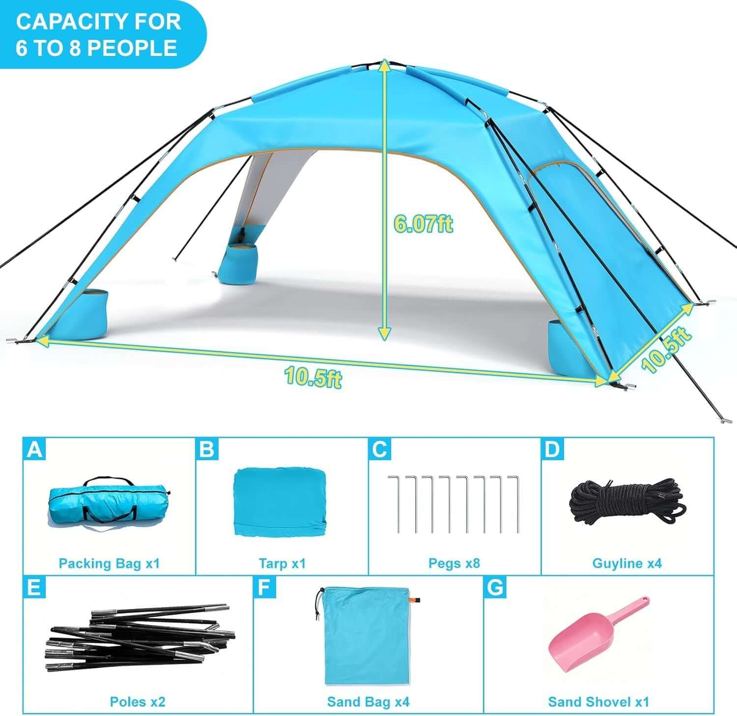 portable beach tent sun shelter