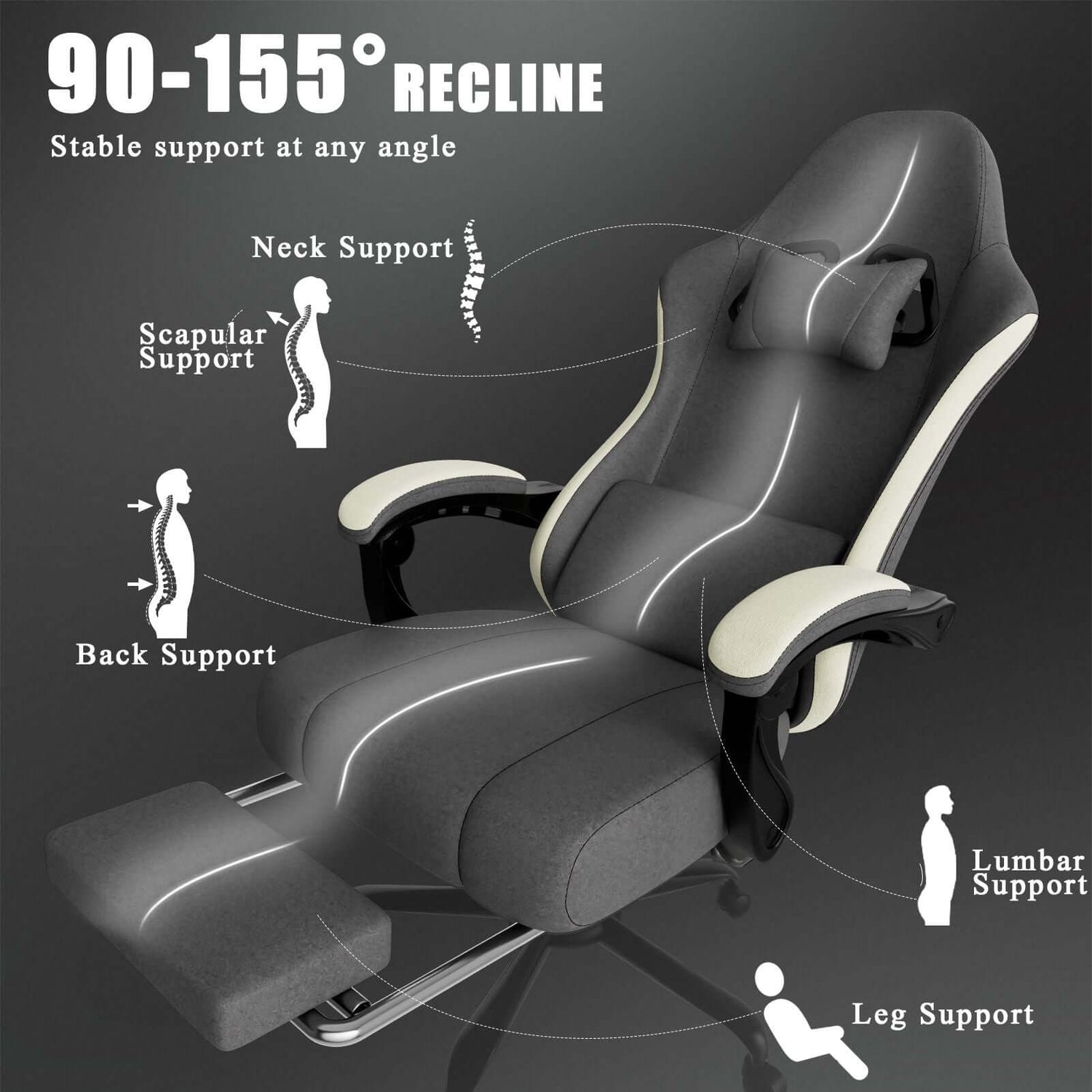 ergonomic gaming chair with footrest