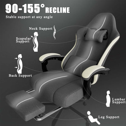 ergonomic gaming chair with footrest