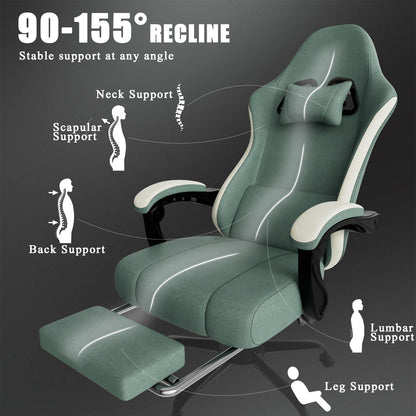 ergonomic gaming chair with footrest