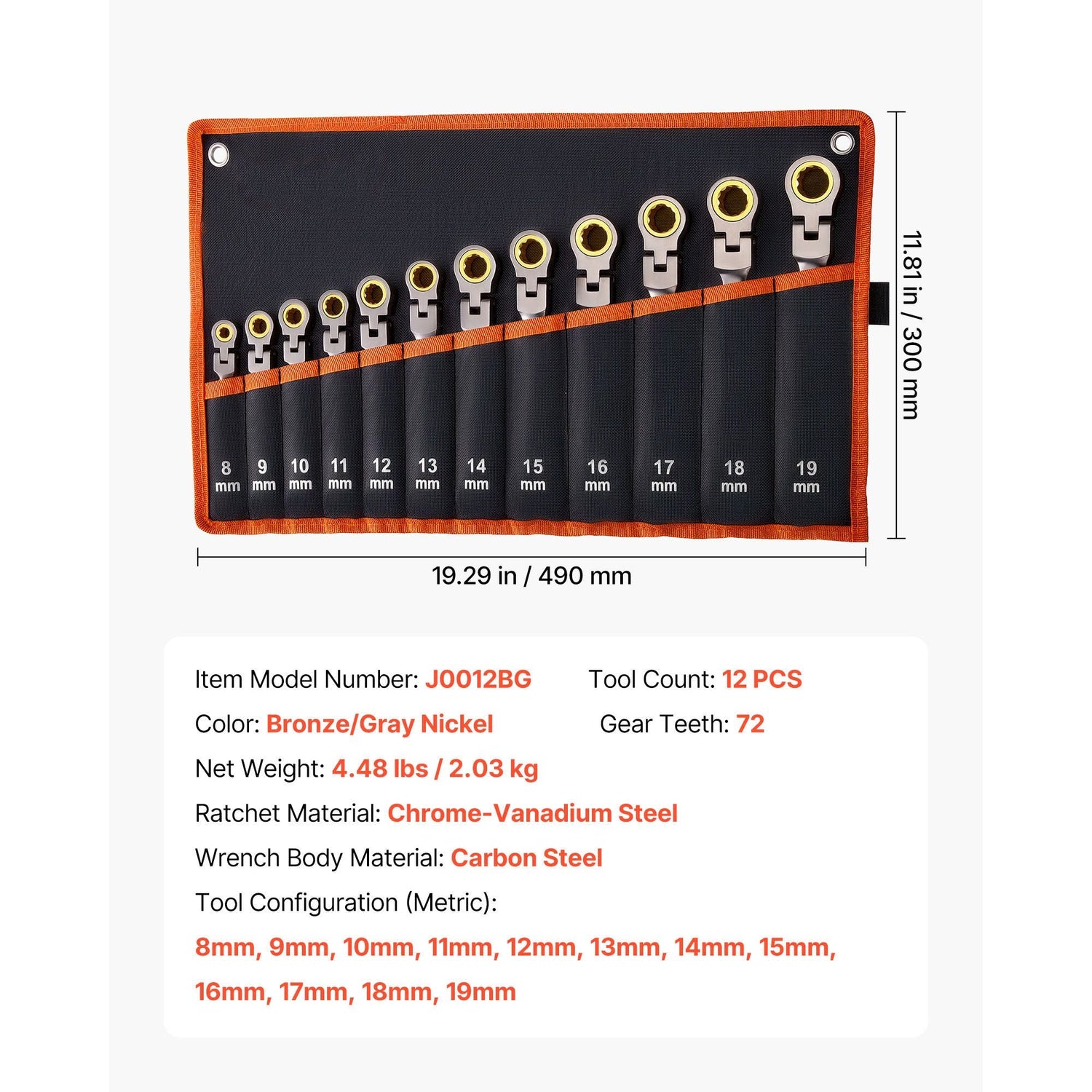 flex head ratcheting wrench set
