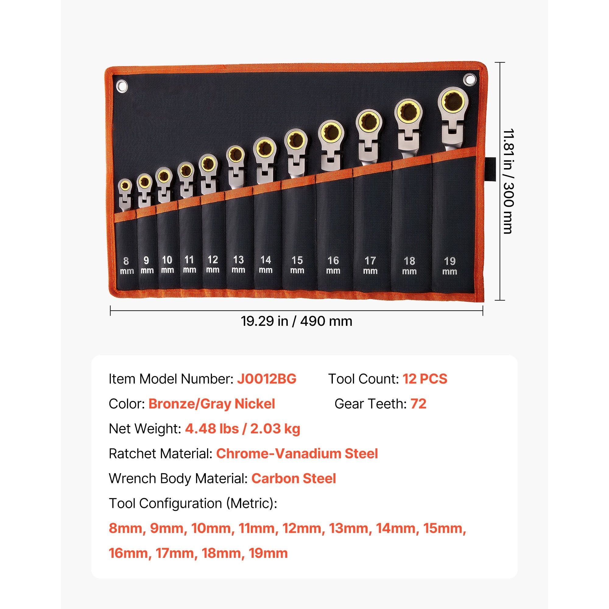 flex head ratcheting wrench set