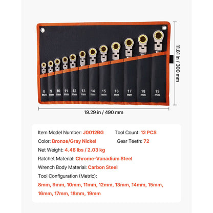 flex head ratcheting wrench set