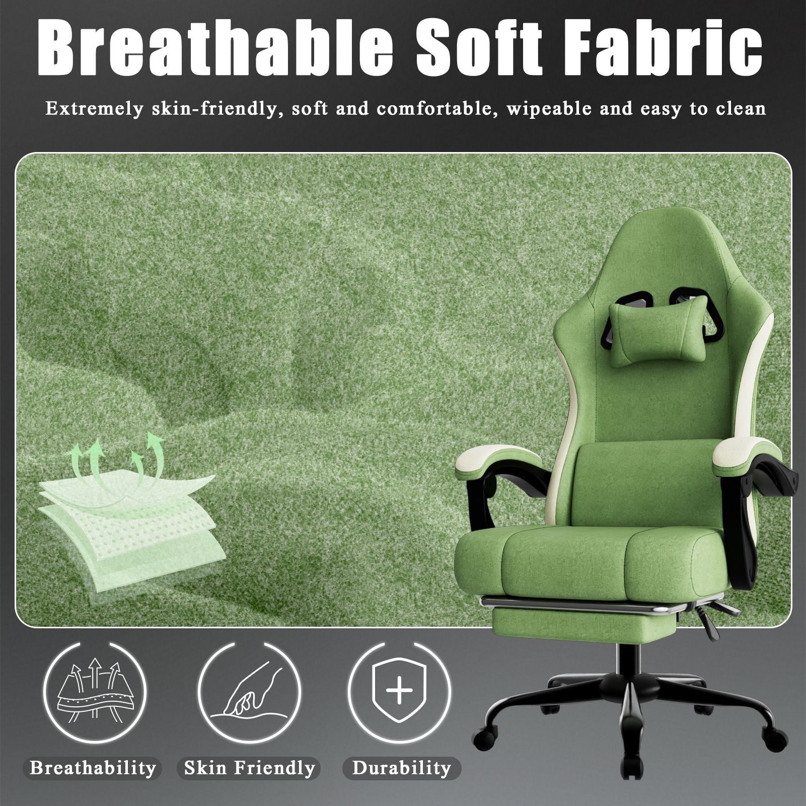 ergonomic gaming chair with footrest