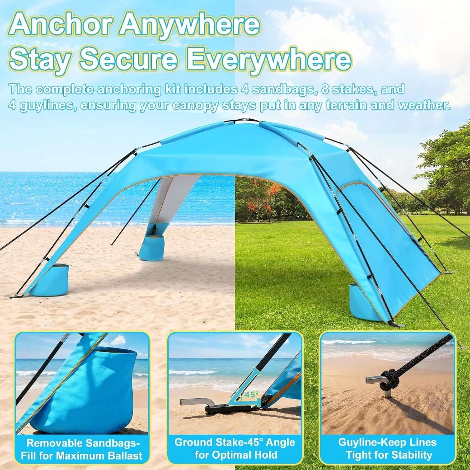 portable beach tent sun shelter