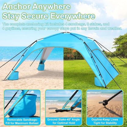 portable beach tent sun shelter