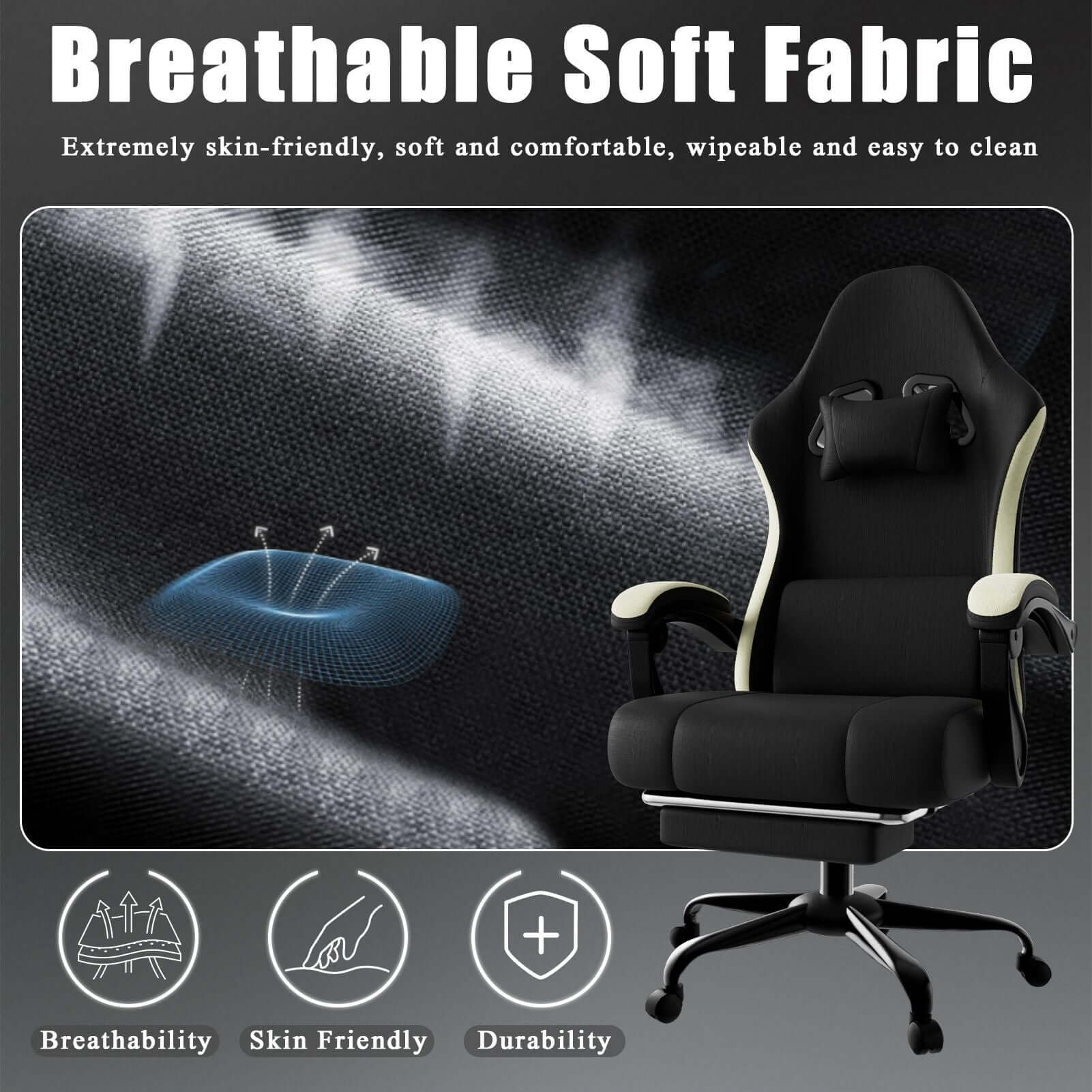 ergonomic gaming chair with footrest