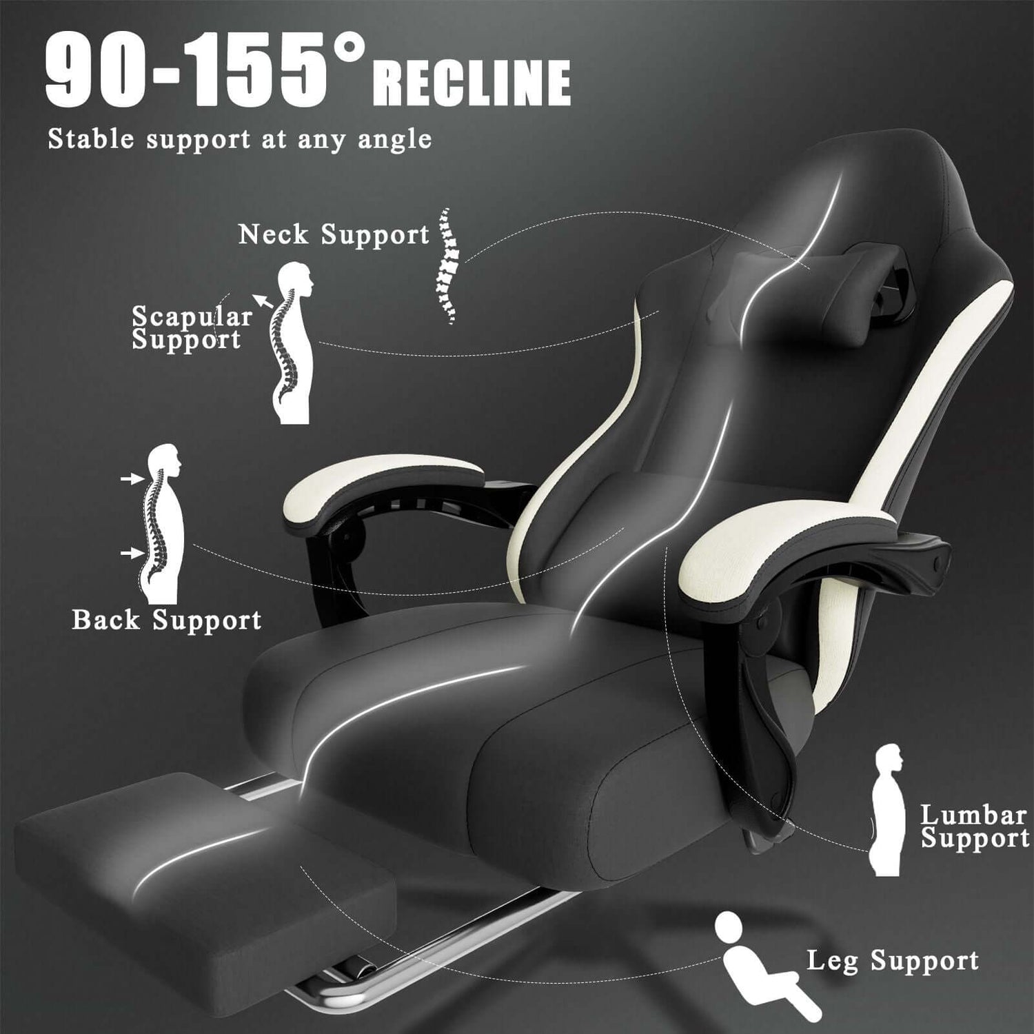 ergonomic gaming chair with footrest
