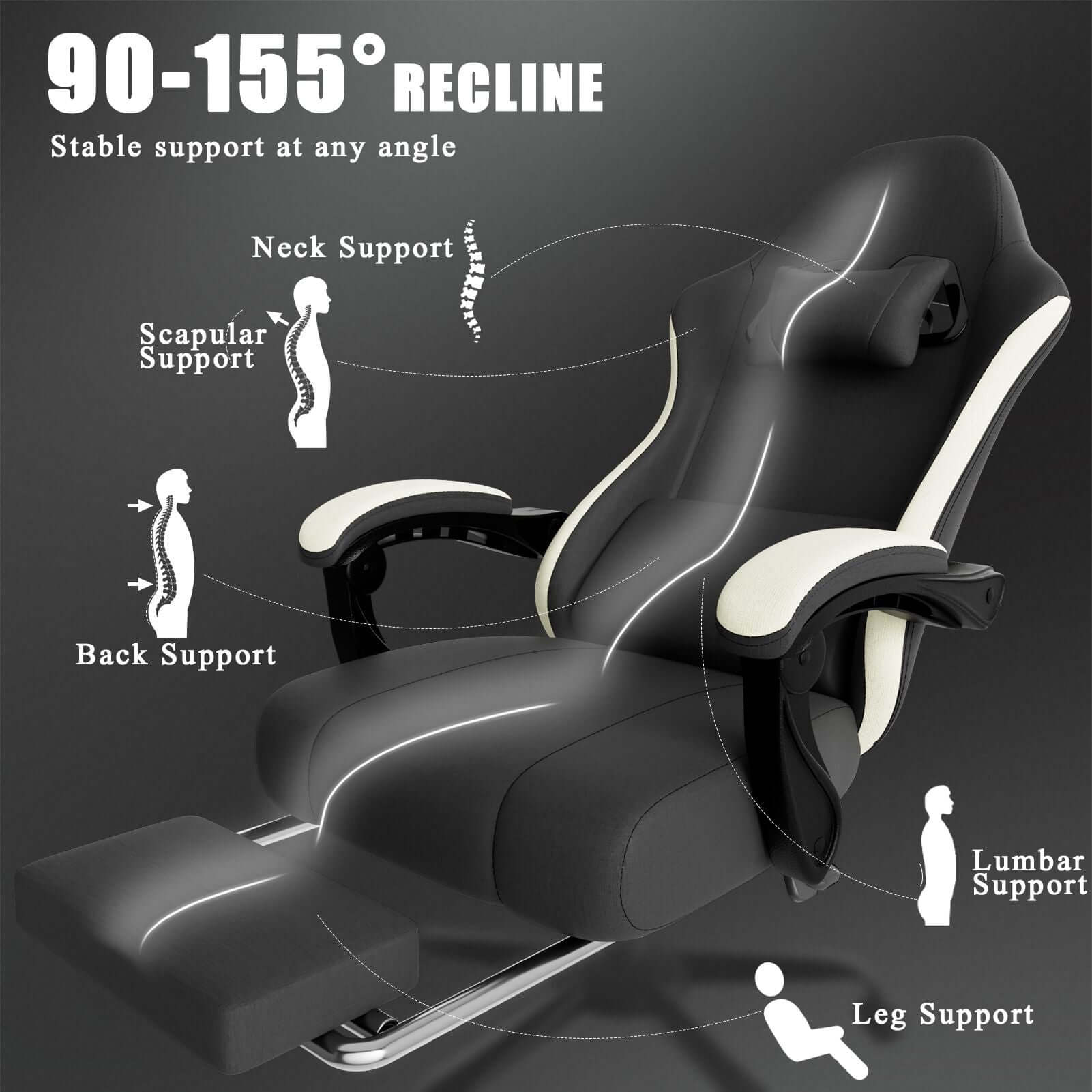 ergonomic gaming chair with footrest