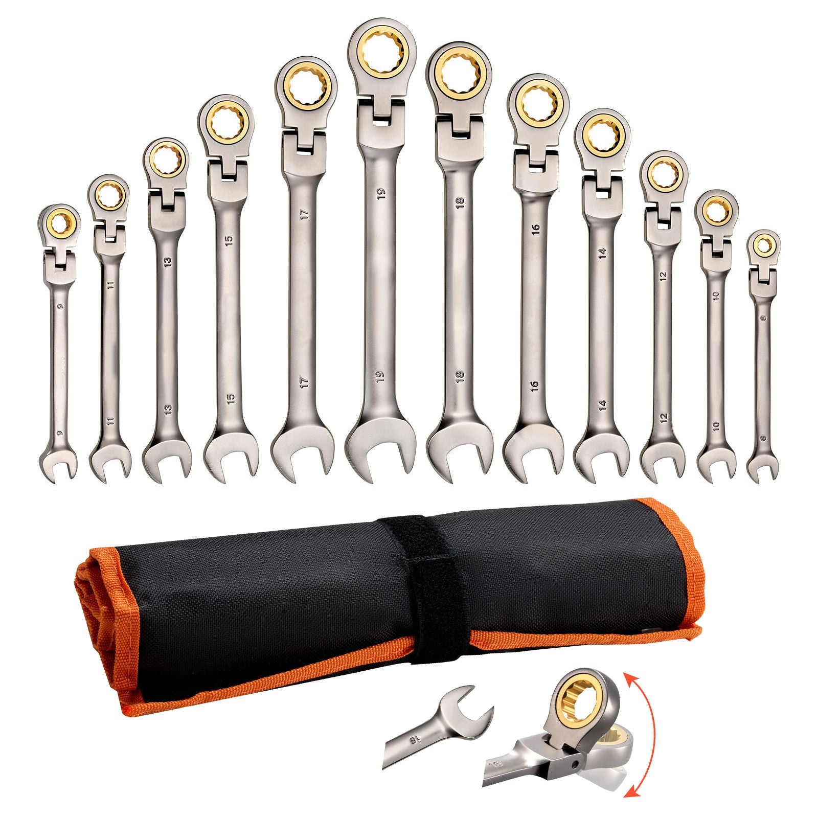 flex head ratcheting wrench set