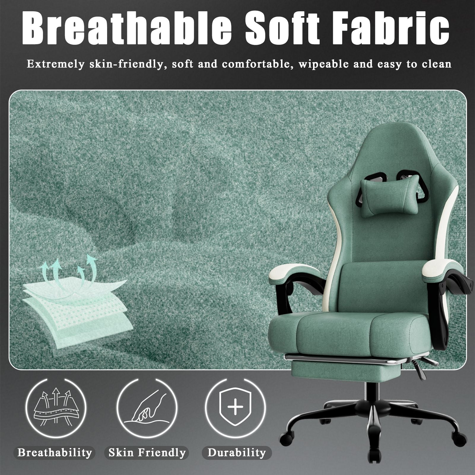 ergonomic gaming chair with footrest