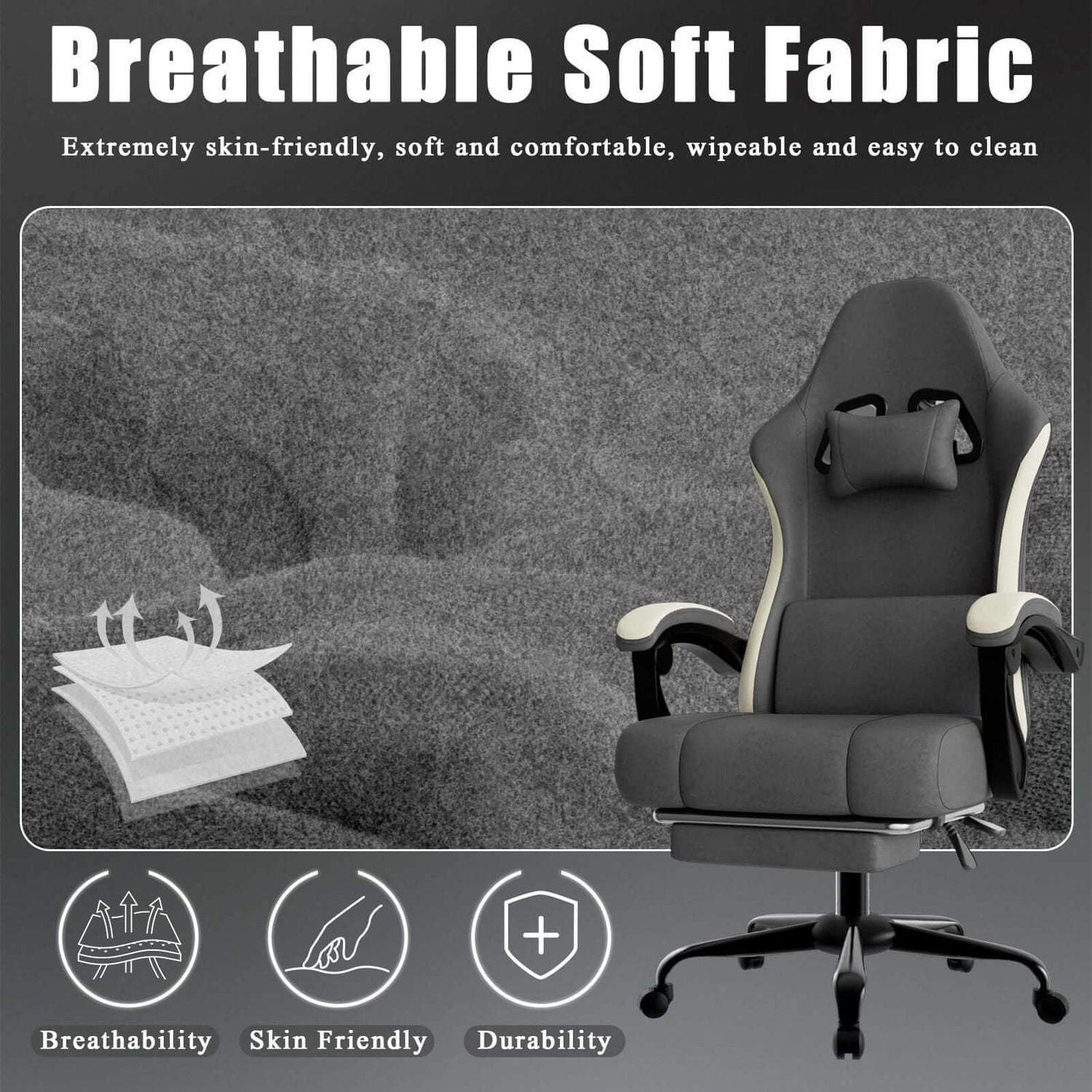 ergonomic gaming chair with footrest