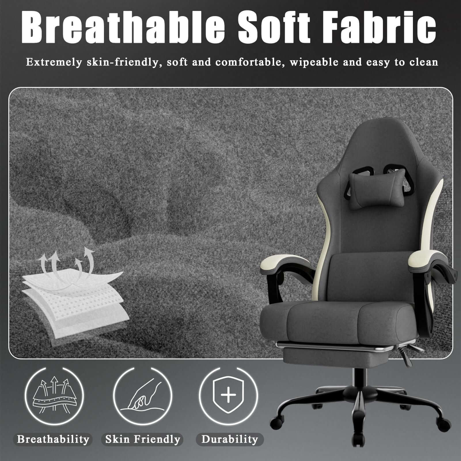 ergonomic gaming chair with footrest