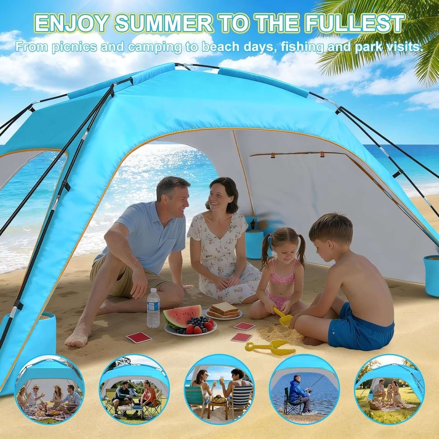 portable beach tent sun shelter