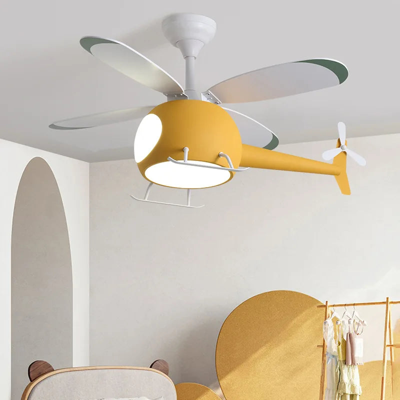 Modern Creative Cartoon Plane Fan Light Simple Decor LED Ceiling Lamp for Children&