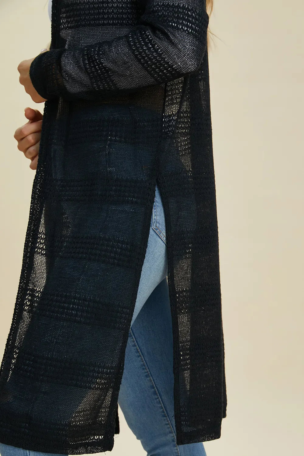 open front longline cardigan
