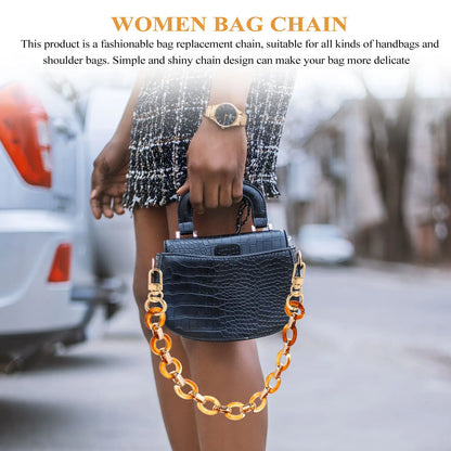 Resin Purse Chain Exquisite Lightweight Bag Replacement Strap Stylish Outdoor Handbag Shoulder Chain Bright Color Design