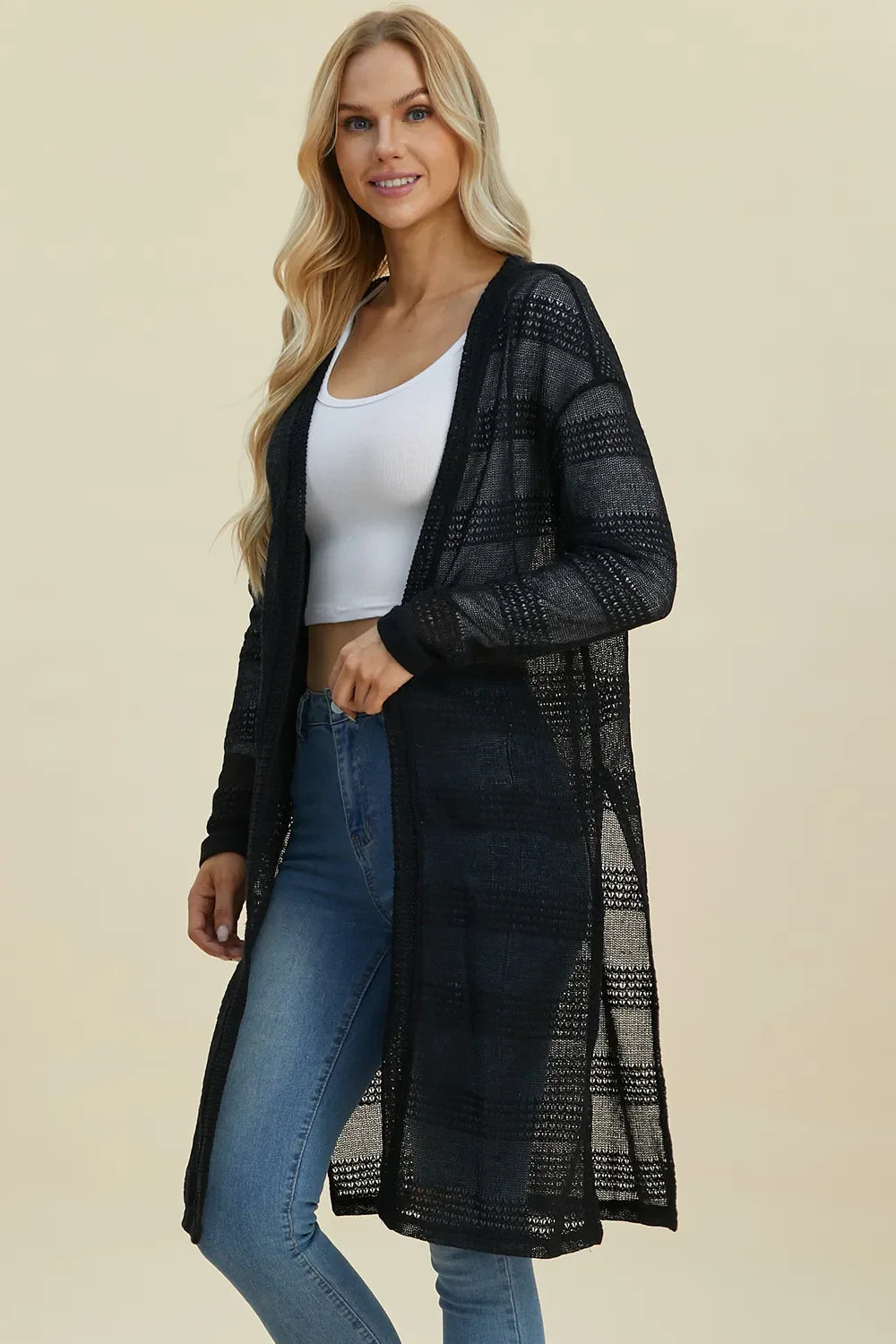 open front longline cardigan