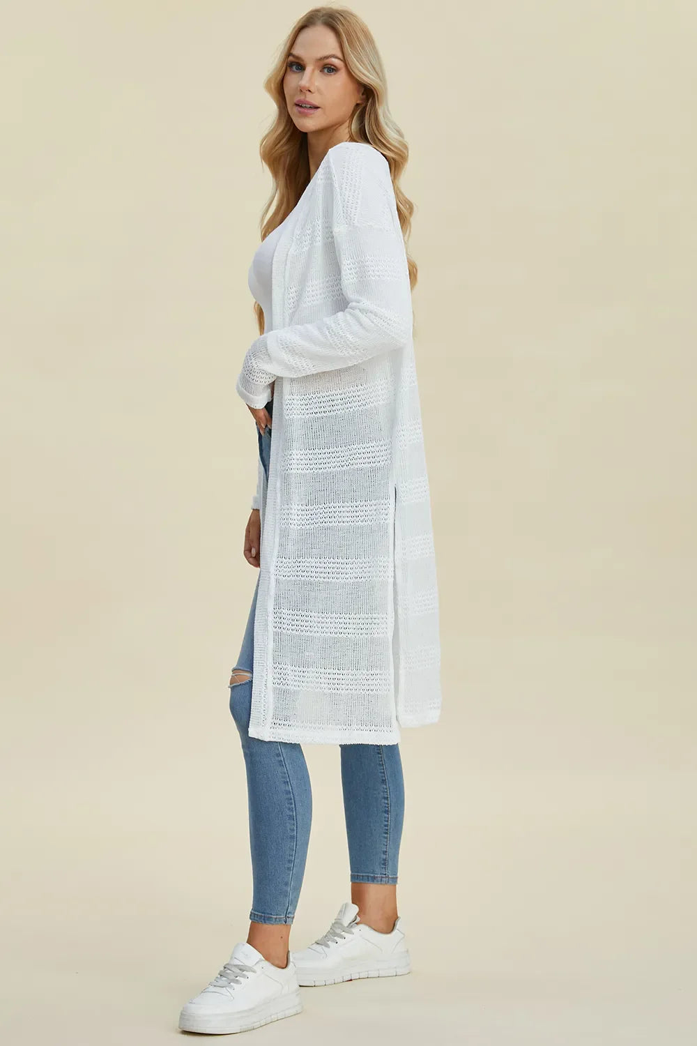 open front longline cardigan