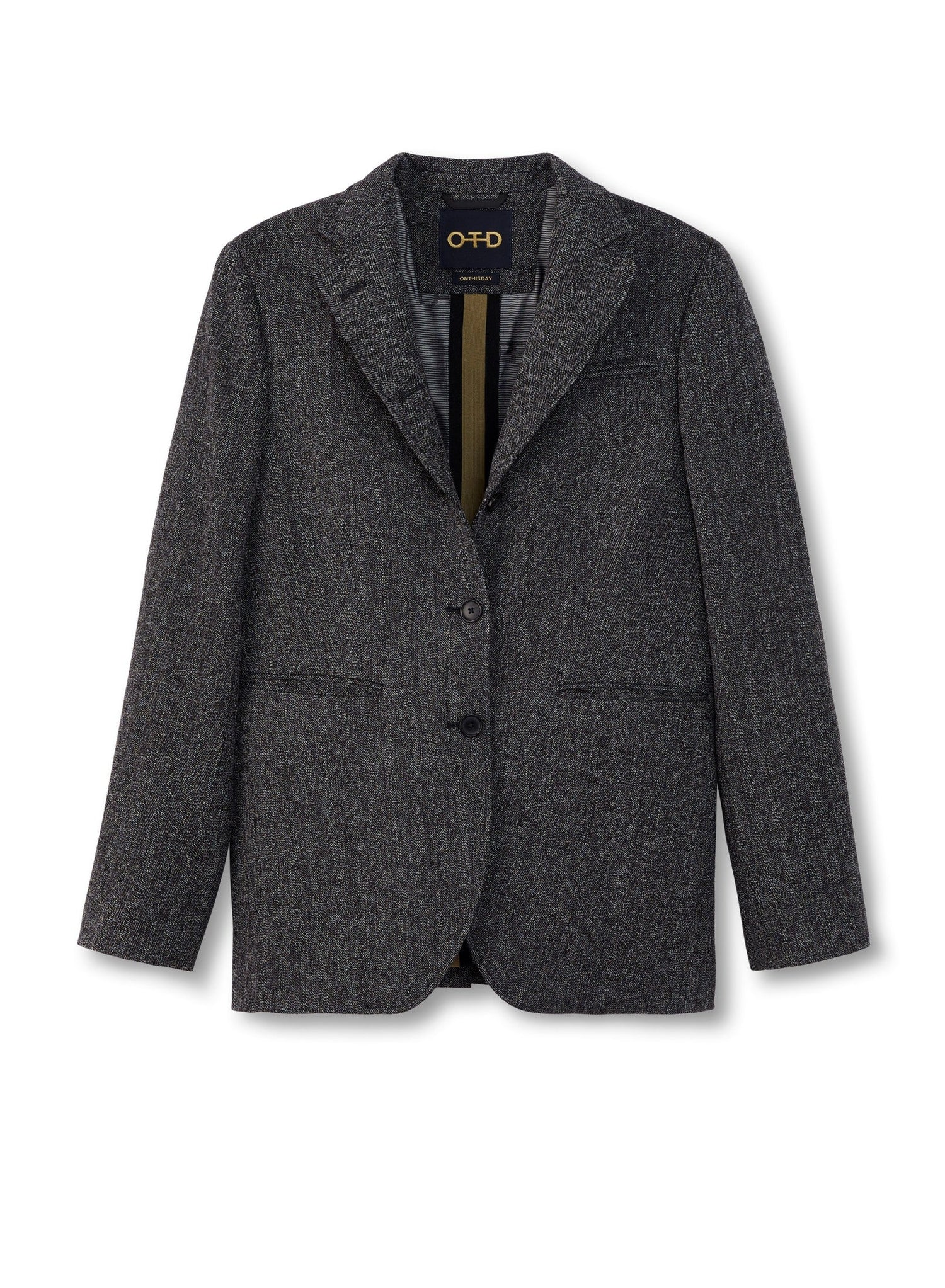 Herringbone Single-Breasted Jacket