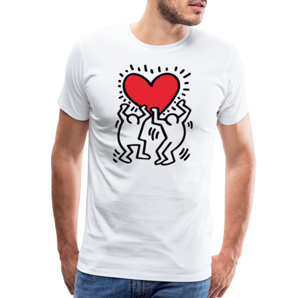 Men Holding Heart icon, street art t-shirt