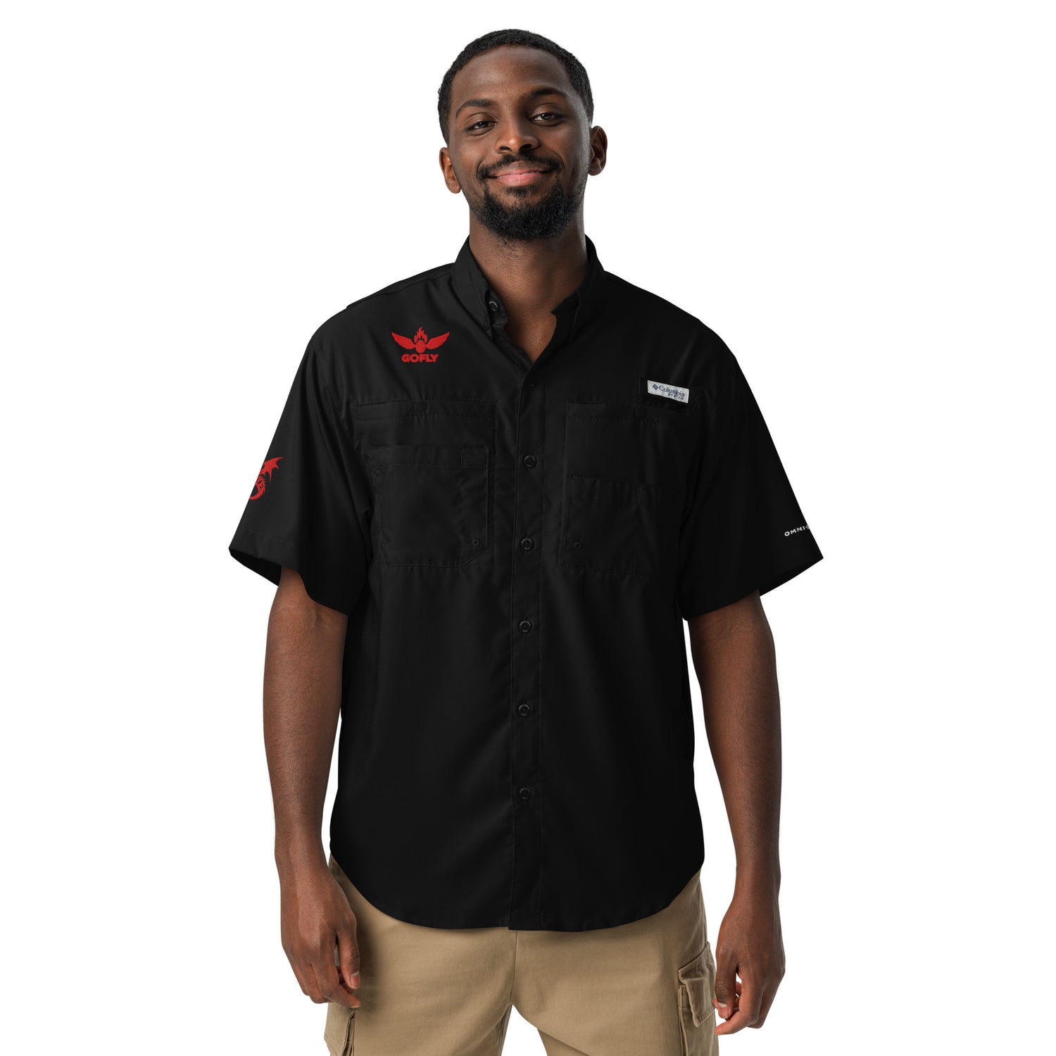 GoFlyStyle Men’s Columbia short sleeve button shirt
