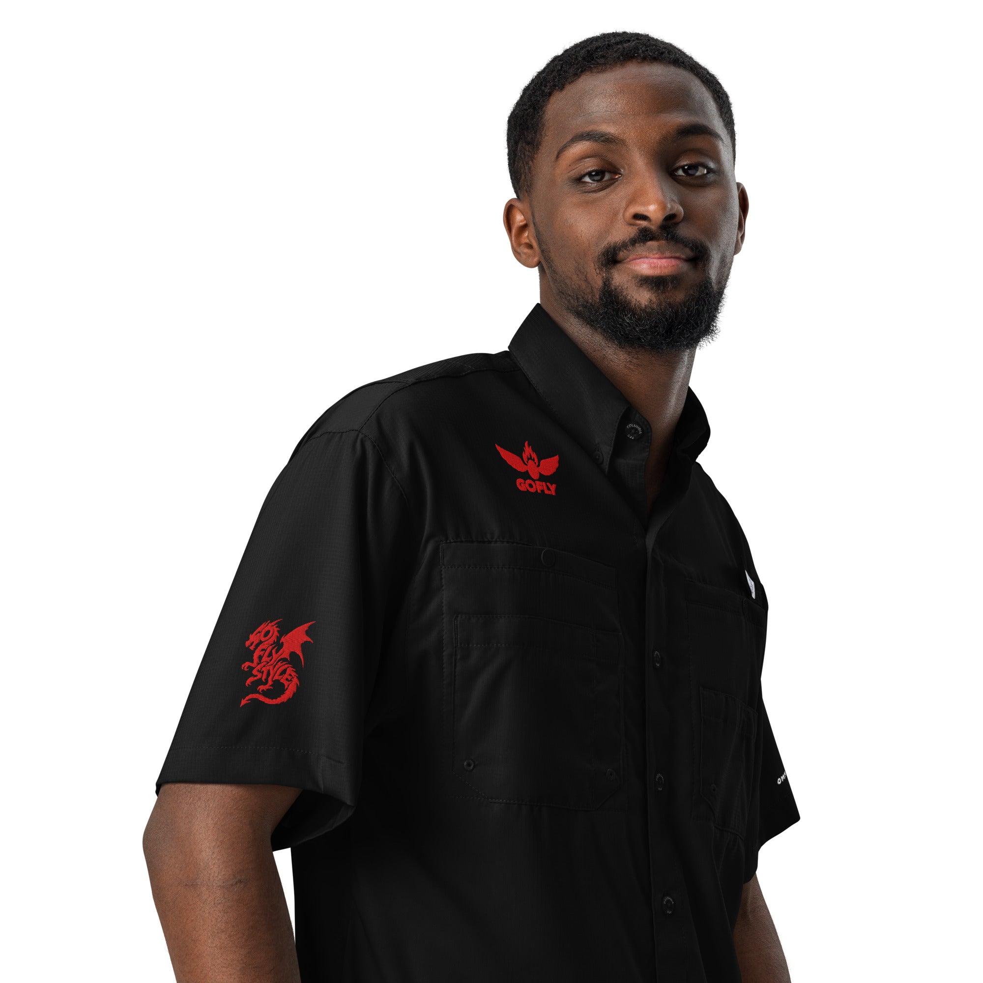 GoFlyStyle Men’s Columbia short sleeve button shirt