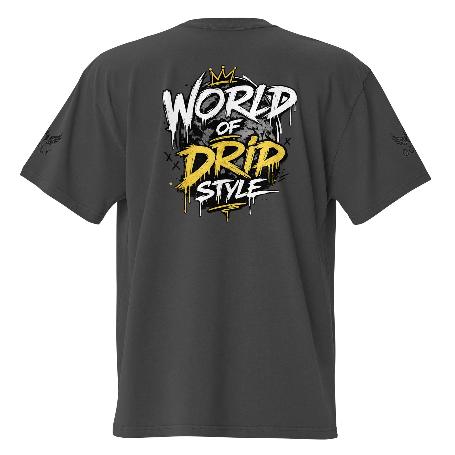 GoFly World Of Drip Style Oversized faded t-shirt