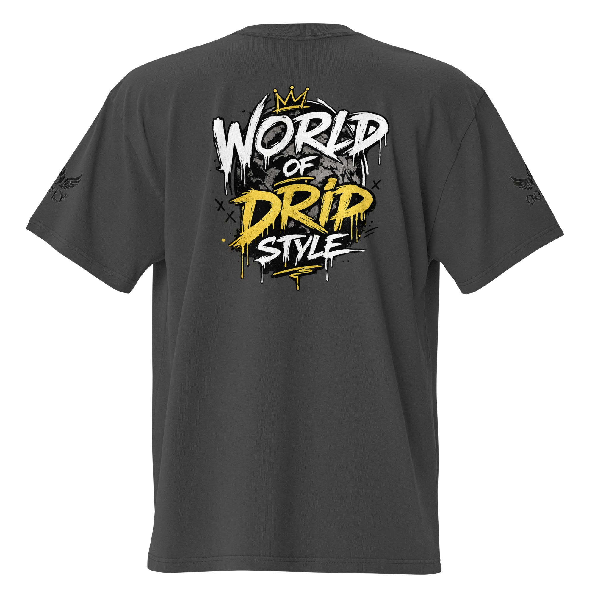GoFly World Of Drip Style Oversized faded t-shirt