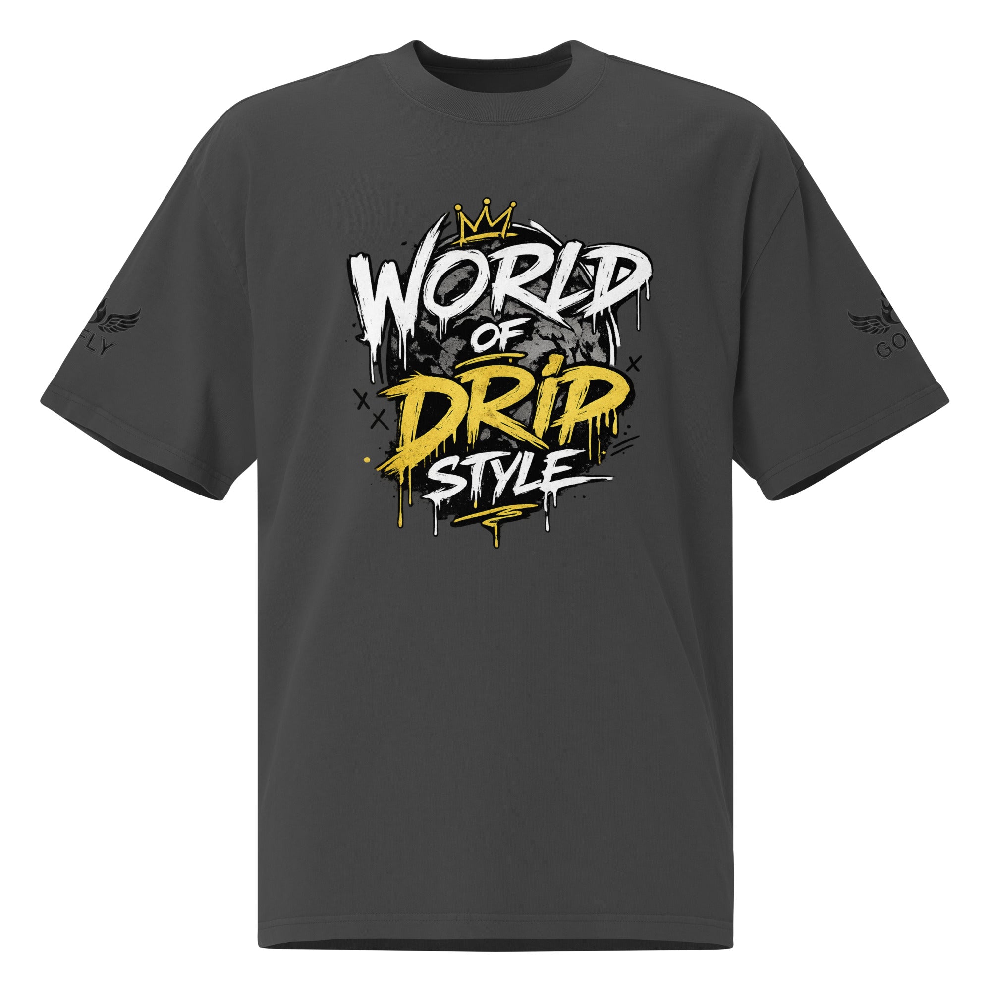 GoFly World Of Drip Style Oversized faded t-shirt
