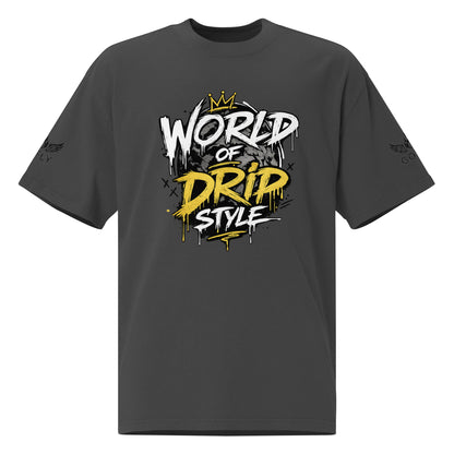 GoFly World Of Drip Style Oversized faded t-shirt
