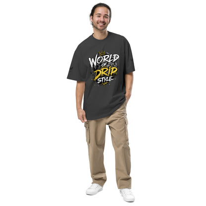 GoFly World Of Drip Style Oversized faded t-shirt