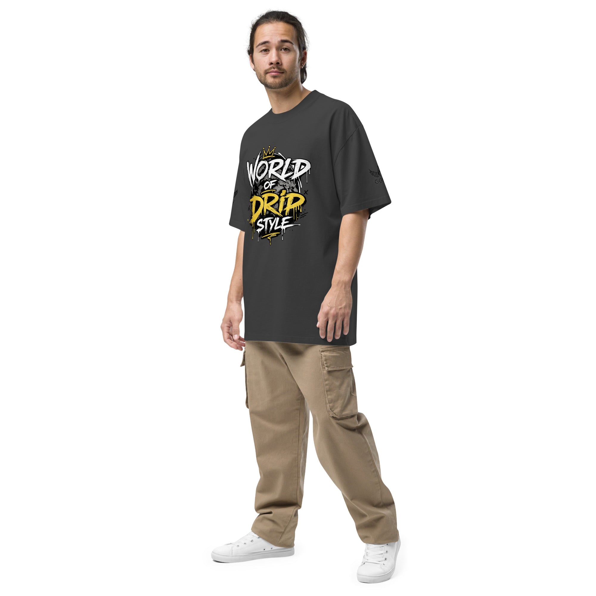 GoFly World Of Drip Style Oversized faded t-shirt