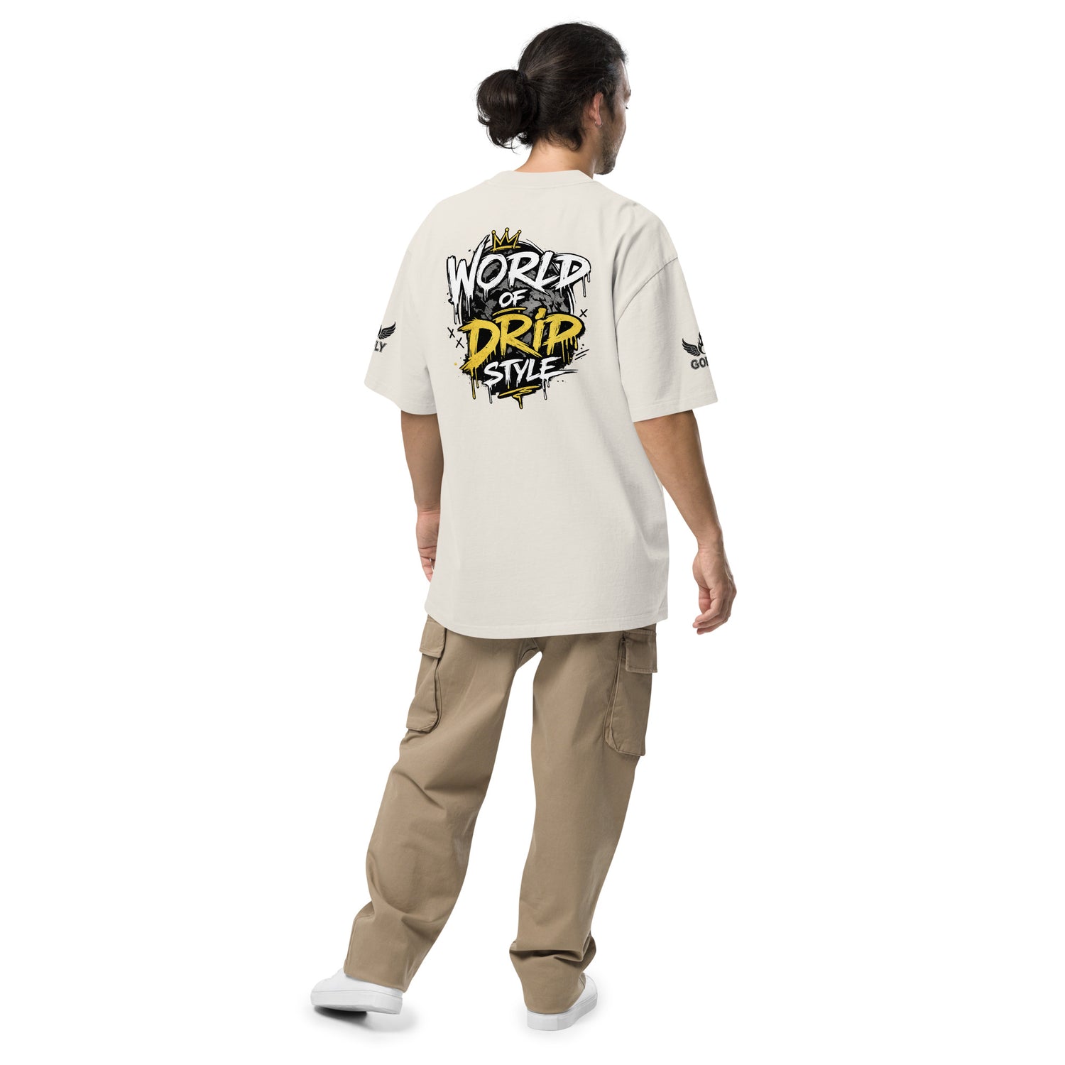 GoFly World Of Drip Style Oversized faded t-shirt