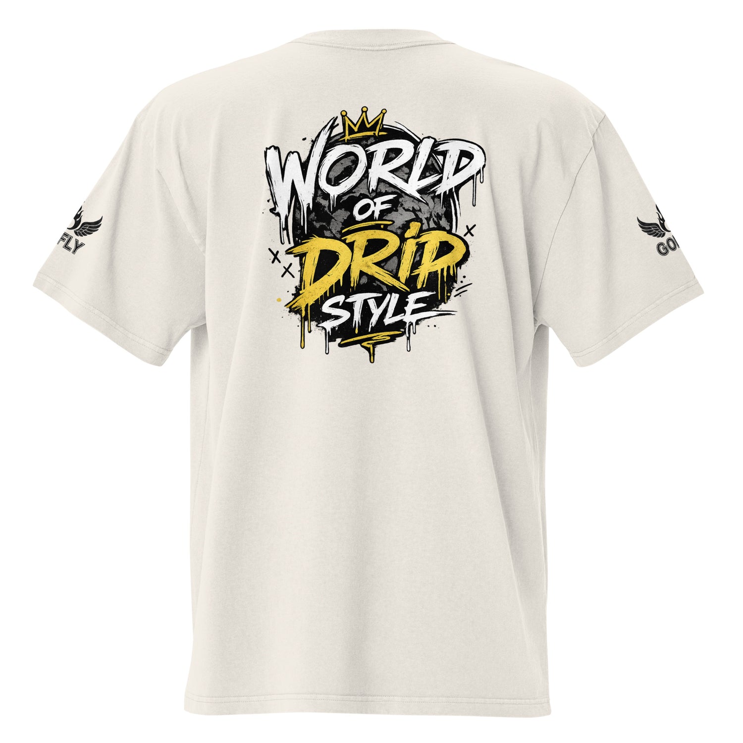 GoFly World Of Drip Style Oversized faded t-shirt