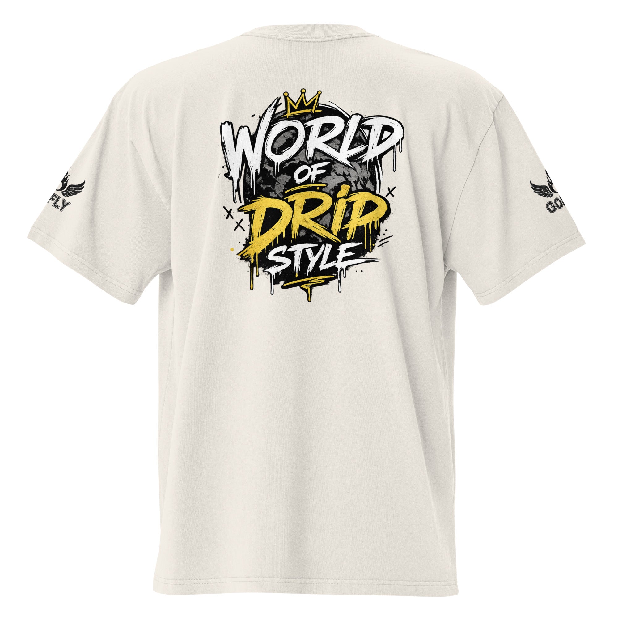 GoFly World Of Drip Style Oversized faded t-shirt