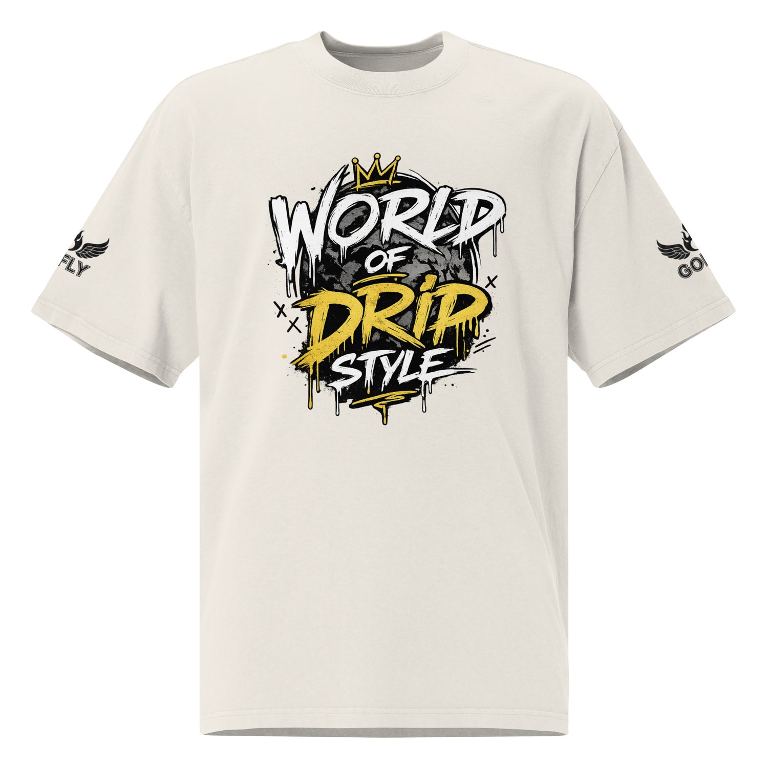 GoFly World Of Drip Style Oversized faded t-shirt