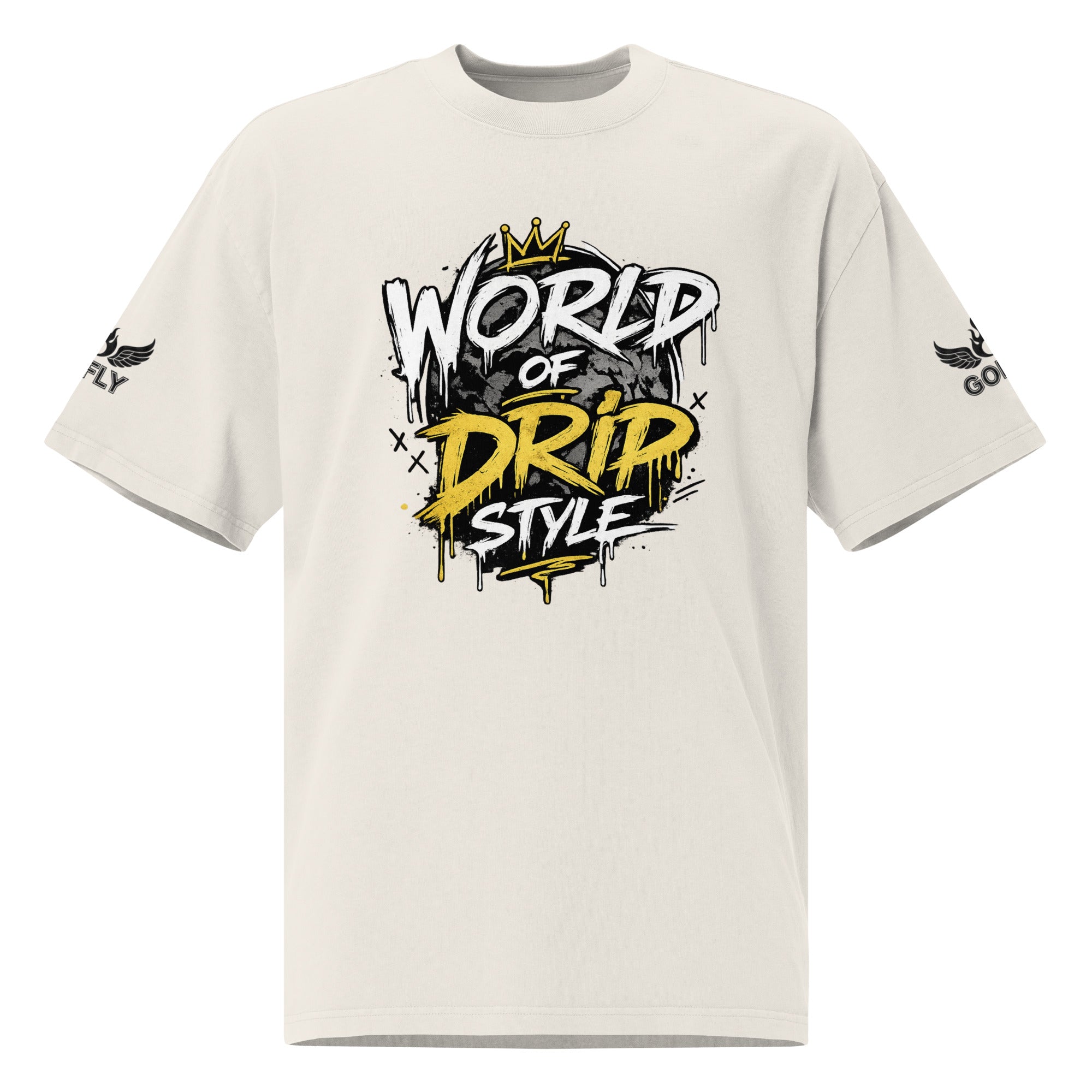 GoFly World Of Drip Style Oversized faded t-shirt