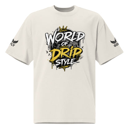 GoFly World Of Drip Style Oversized faded t-shirt