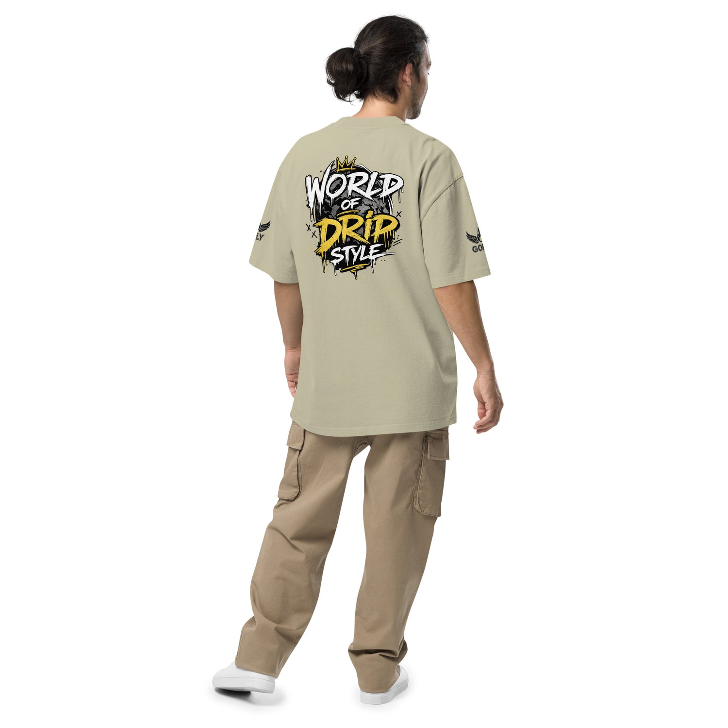 GoFly World Of Drip Style Oversized faded t-shirt