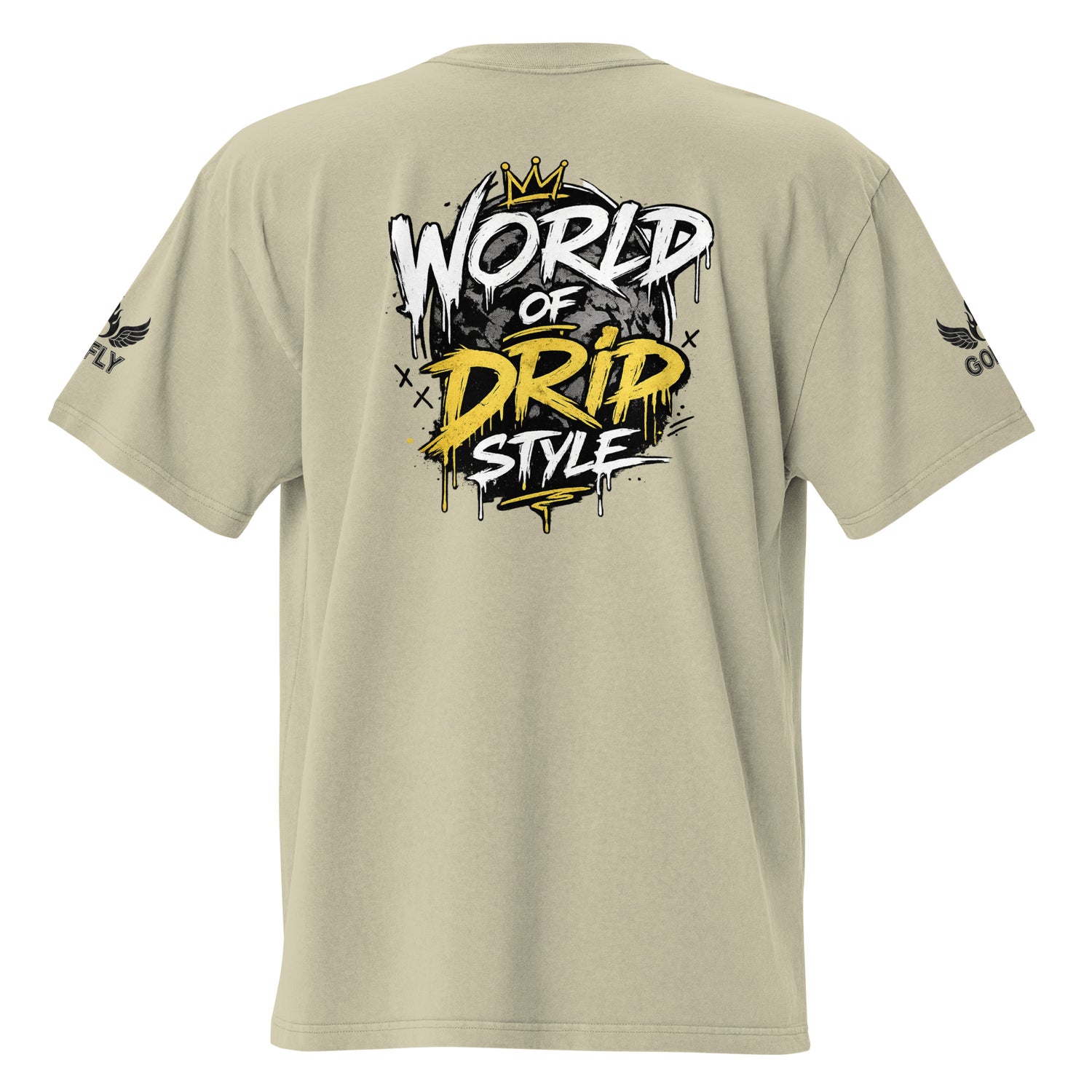 GoFly World Of Drip Style Oversized faded t-shirt