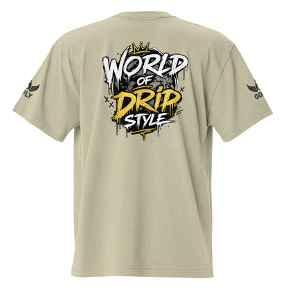 GoFly World Of Drip Style Oversized faded t-shirt
