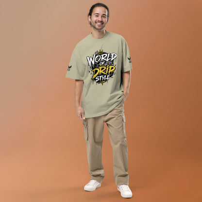 GoFly World Of Drip Style Oversized faded t-shirt