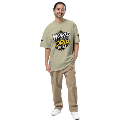 GoFly World Of Drip Style Oversized faded t-shirt